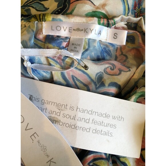 NWT ANTHROPOLOGIE LOVE KYLA CAITE SEO COSIMA EMBROIDERED BOHO SILK DRESS SMALL - Picture 5 of 8